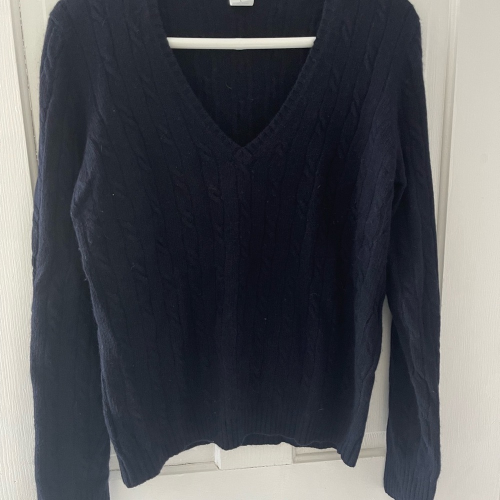 J. Crew Navy V-Neck Sweater